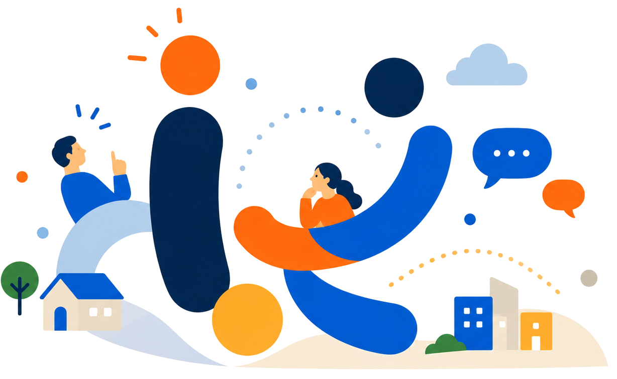 イクコキカクのイラスト：人とアイデアが出会い、地域から企画が生まれる